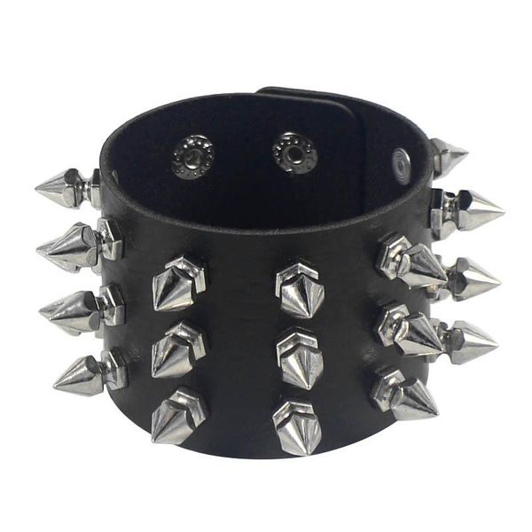 charm bracelets punk gothic wide black leather wrap bracelet bangle for men jewelry cross spikes rivet cuff wristband rock male accessories, Golden;silver
charm bracelets punk gothic wide black leather wrap bracelet bangle for men jewelry cross spikes rivet cuff wristband rock male accessories, Golden;silver