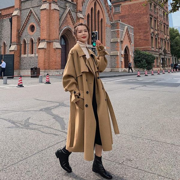 women's wool & blends women coats long casual warm slim female lady retro oversize double breasted woolen chic coat y192, Black
women's wool & blends women coats long casual warm slim female lady retro oversize double breasted woolen chic coat y192, Black