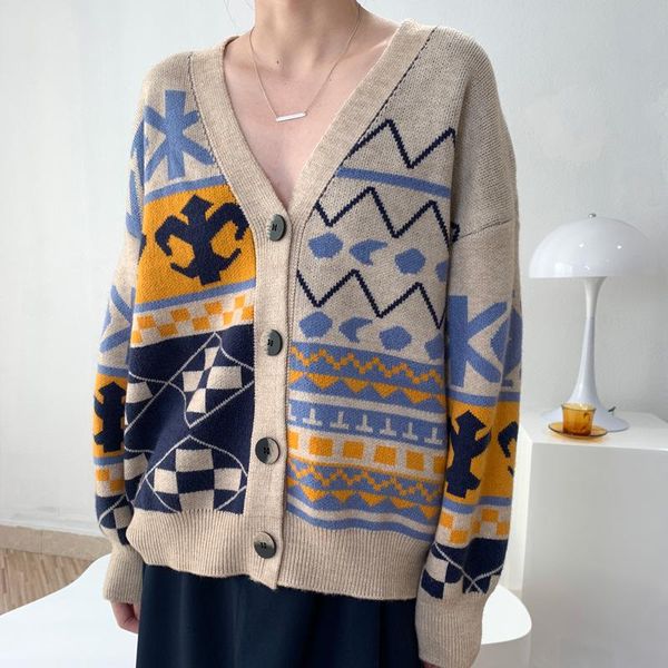 women's knits & tees 2021 spring autumn knitwear cardigan women retro print fashion v-neck long-sleeved sweater jacket 9101, White
women's knits & tees 2021 spring autumn knitwear cardigan women retro print fashion v-neck long-sleeved sweater jacket 9101, White