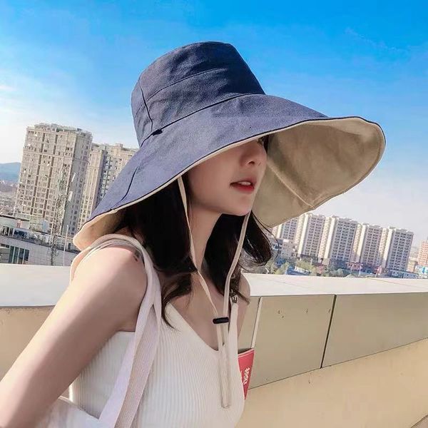 fisherman's new spring and autumn sunshade outdoor sunscreen large brim cotton breathable sun hat women's hat, Blue;gray
fisherman's new spring and autumn sunshade outdoor sunscreen large brim cotton breathable sun hat women's hat, Blue;gray