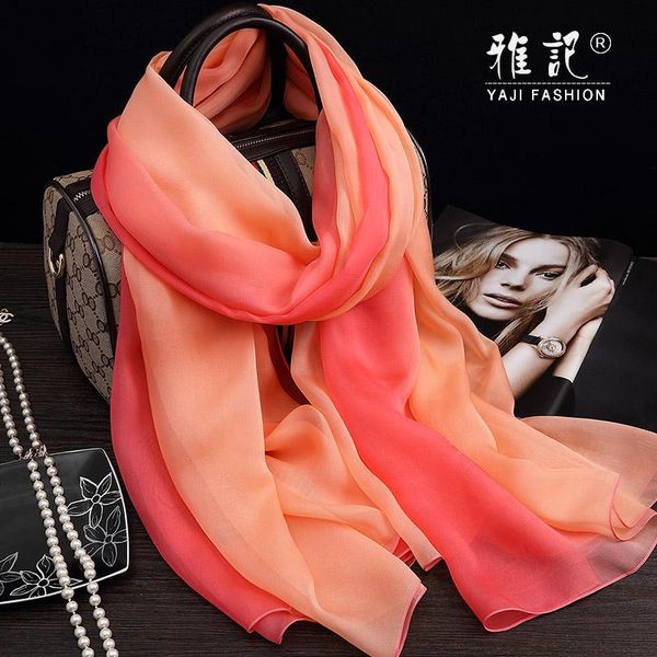 scarves 100% real silk scarf women beach covering long orange hand-painted gradient color hangzhou female autumn winter, Blue;gray
scarves 100% real silk scarf women beach covering long orange hand-painted gradient color hangzhou female autumn winter, Blue;gray