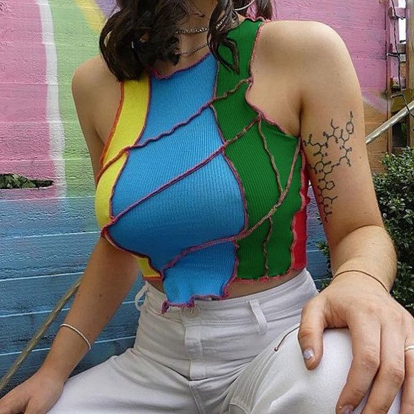women's tanks & camis seasons stitch patchwork sleeveless tank y2k aesthetics knitted ribbed pancelled cropped vintage outfits slim, White
women's tanks & camis seasons stitch patchwork sleeveless tank y2k aesthetics knitted ribbed pancelled cropped vintage outfits slim, White