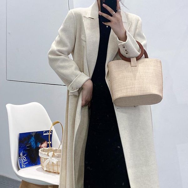 women's wool & blends (monthly sales 3w +) 2021 double row button cora coat medium long double-sided cashmere women, Black
women's wool & blends (monthly sales 3w +) 2021 double row button cora coat medium long double-sided cashmere women, Black