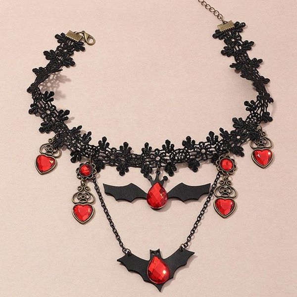 chains gothic jewelry red bat halloween necklace lace choker for women nightmare before christmas black layered 2021, Silver
chains gothic jewelry red bat halloween necklace lace choker for women nightmare before christmas black layered 2021, Silver