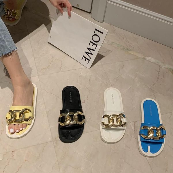 slippers 2021 brand gold metal chain women round toe flat heel casual slide summer beach flip flops ladies sandal shoes muje, Black
slippers 2021 brand gold metal chain women round toe flat heel casual slide summer beach flip flops ladies sandal shoes muje, Black