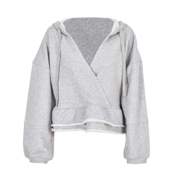 women's hoodies & sweatshirts autumn drawstring irregular knitted hooded sweater cotton v-neck long sleeve solid color loose clothing, Black
women's hoodies & sweatshirts autumn drawstring irregular knitted hooded sweater cotton v-neck long sleeve solid color loose clothing, Black