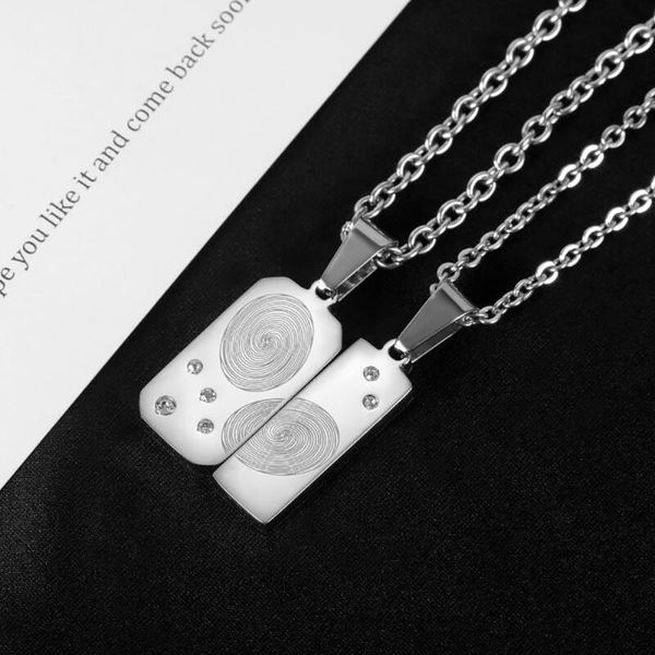 chains stainless steel minimalism cubic zirconia fingerprint lover's pendant necklace jewelry men women gift for him, Silver
chains stainless steel minimalism cubic zirconia fingerprint lover's pendant necklace jewelry men women gift for him, Silver