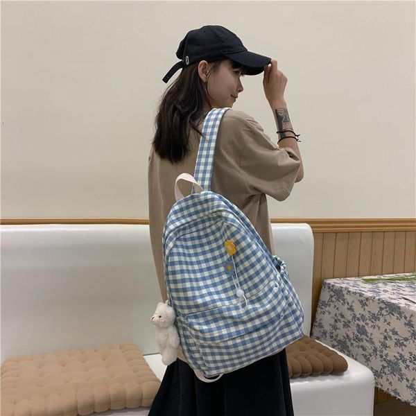 school bags fashion women's backpacks trendy plaid printing nylon schoolbag for girls waterproof large-capacity travel 2021
school bags fashion women's backpacks trendy plaid printing nylon schoolbag for girls waterproof large-capacity travel 2021