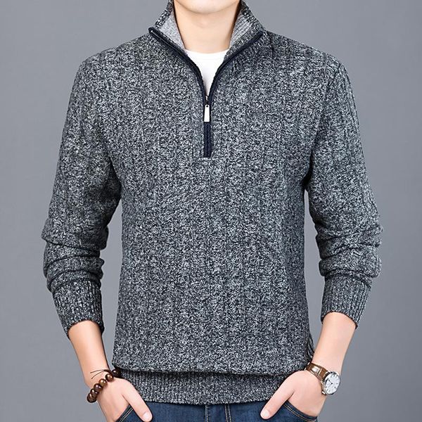 men's sweaters 2021 winter men's sweater casual pullover mens warm man slim stand collar knitted pullovers male, White;black
men's sweaters 2021 winter men's sweater casual pullover mens warm man slim stand collar knitted pullovers male, White;black