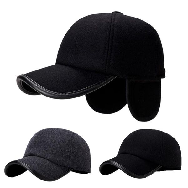 men's baseball caps autumn and winter woolen outdoor warm earmuffs protection pu leather russian bomber cap casual sports hats, Black;white
men's baseball caps autumn and winter woolen outdoor warm earmuffs protection pu leather russian bomber cap casual sports hats, Black;white
