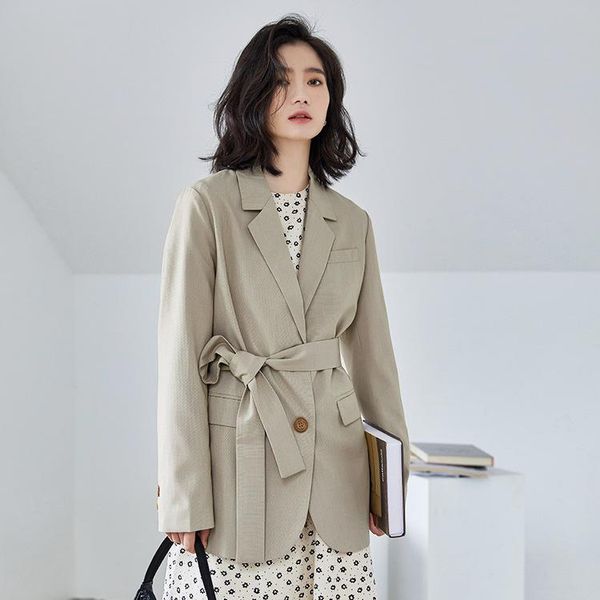 women's suits & blazers office ladies blazer jacket women solid color lace up coat elegant fashion outwear with belt s98, White;black
women's suits & blazers office ladies blazer jacket women solid color lace up coat elegant fashion outwear with belt s98, White;black