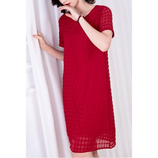 casual dresses elegant plus size women's chiffon dress cover belly slimming straight round neck solid color summer female vestidos l194, Black;gray
casual dresses elegant plus size women's chiffon dress cover belly slimming straight round neck solid color summer female vestidos l194, Black;gray