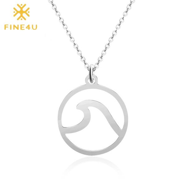 pendant necklaces fine4u n357 stainless steel ocean sea wave necklace round circle summer beach surfing jewelry gifts, Silver
pendant necklaces fine4u n357 stainless steel ocean sea wave necklace round circle summer beach surfing jewelry gifts, Silver