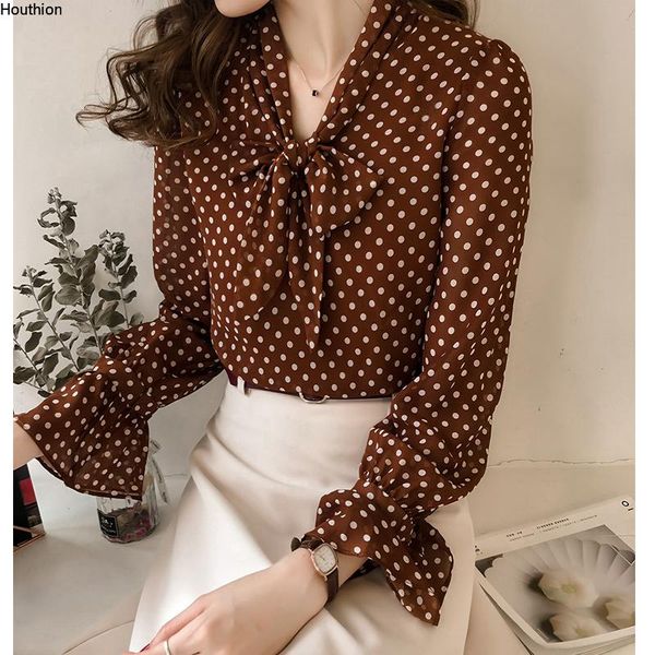 women's blouses & shirts houthion chiffon shirt casual korean retro blouse breasted polka dots long sleeve summer fashion, White
women's blouses & shirts houthion chiffon shirt casual korean retro blouse breasted polka dots long sleeve summer fashion, White