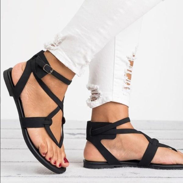 summer fashion cross tied roma women flat sandals open toe casual beach shoes gladiator ankle buckle strap big size 35-43, Black
summer fashion cross tied roma women flat sandals open toe casual beach shoes gladiator ankle buckle strap big size 35-43, Black