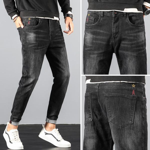 men's jeans 2021 autumn winter trend brand slim denim classic style personalized embroidery young fashion fit casual, Blue
men's jeans 2021 autumn winter trend brand slim denim classic style personalized embroidery young fashion fit casual, Blue
