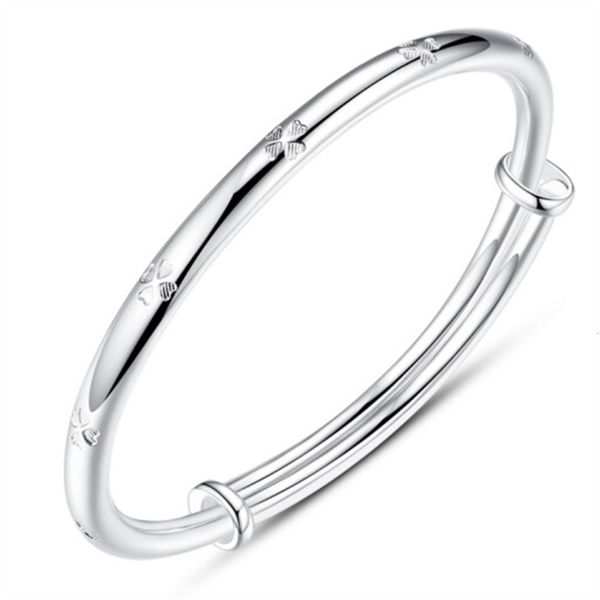 999 foot silver bracelet four leaf grass silver ring bracelet simple versatile jewelry valentine's mother's day thanksgiving gift, Black
999 foot silver bracelet four leaf grass silver ring bracelet simple versatile jewelry valentine's mother's day thanksgiving gift, Black