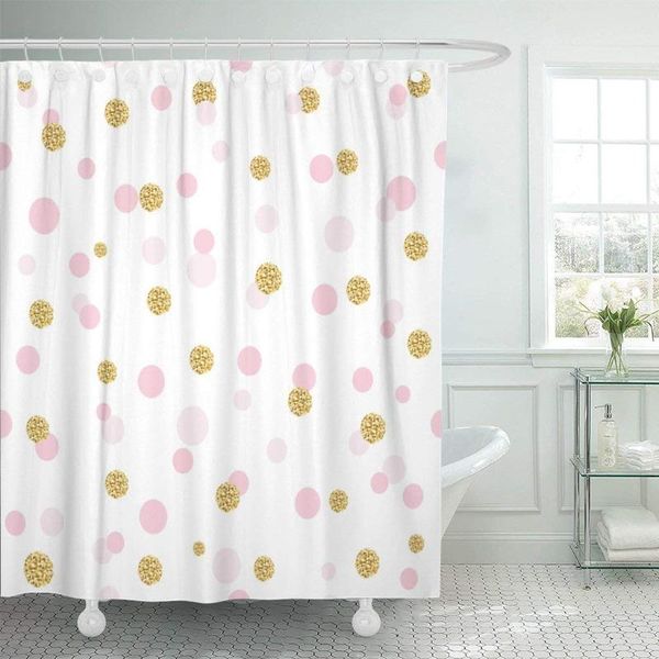 shower curtains confetti polka dot golden and pastel pink colors curtain waterproof polyester fabric 72 x 78 inches with hooks
shower curtains confetti polka dot golden and pastel pink colors curtain waterproof polyester fabric 72 x 78 inches with hooks