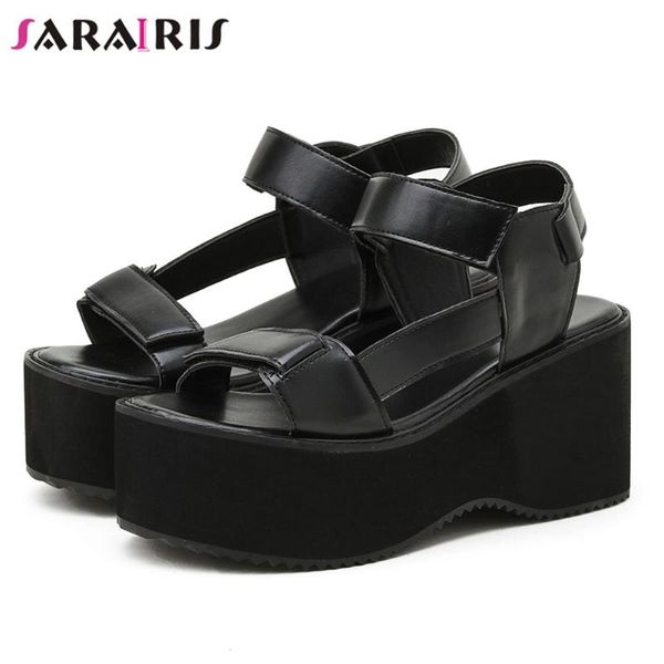 sarairis ins female wedges casual comfy punk sandals solid hook loop open toe platform women shoes, Black
sarairis ins female wedges casual comfy punk sandals solid hook loop open toe platform women shoes, Black