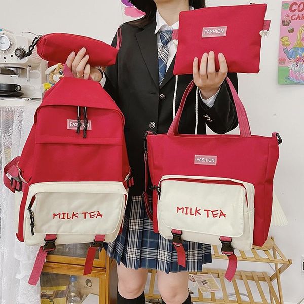 school bags 4 piece oxford backpack harajuku cute girl bag large capacity student book
school bags 4 piece oxford backpack harajuku cute girl bag large capacity student book