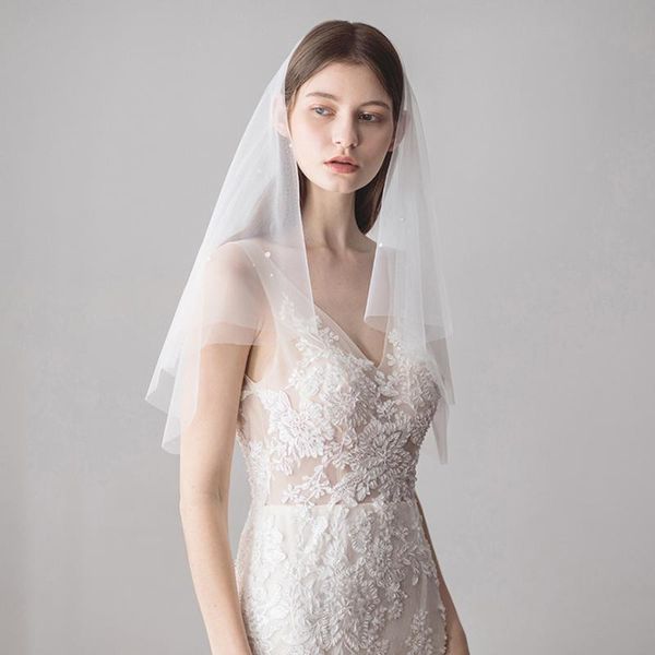 bridal veils tanpell one-layer pearls cut edge chapel wedding veil short ivory simple tulle, Black
bridal veils tanpell one-layer pearls cut edge chapel wedding veil short ivory simple tulle, Black