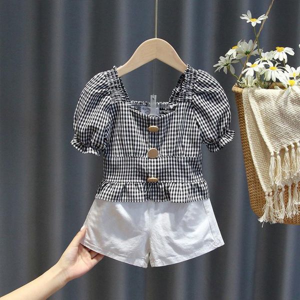 summer girls 2 pcs set plaid blouse + shorts kids suits children streetwear clothes baby fashion clothing suit i35 sets, White
summer girls 2 pcs set plaid blouse + shorts kids suits children streetwear clothes baby fashion clothing suit i35 sets, White