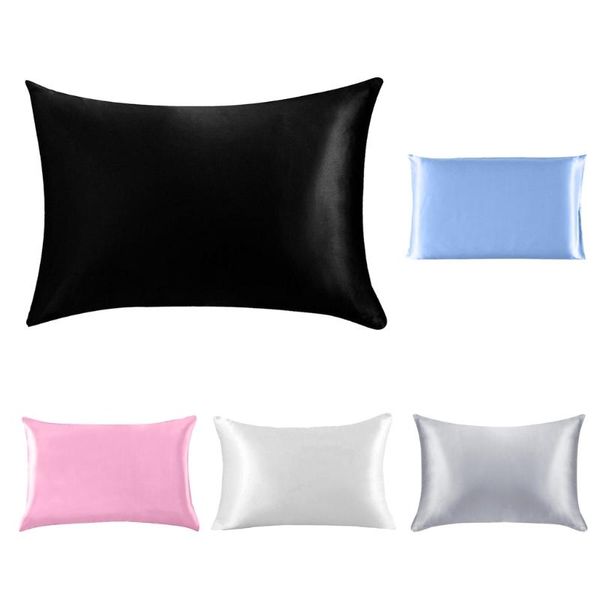 pillow case lovoski comfy faux silk standard pillowcase prevents wrinkles - 20 x 26"
