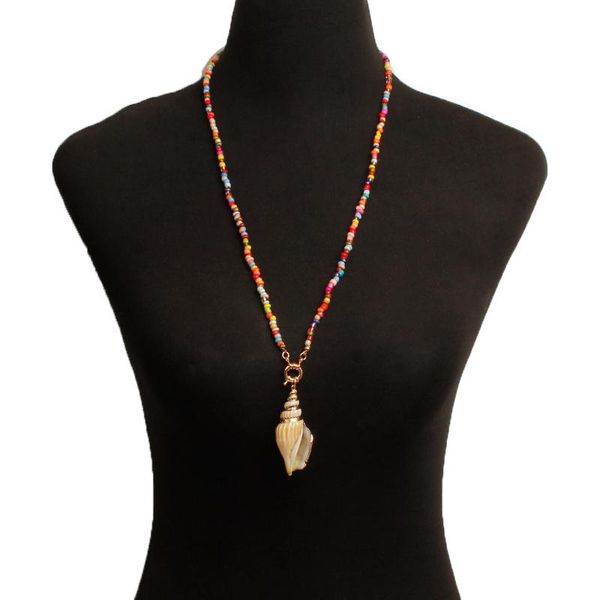pendant necklaces ladies necklace hand-knitted color rope rice zhu conch fashionable item sweater chain, Silver
pendant necklaces ladies necklace hand-knitted color rope rice zhu conch fashionable item sweater chain, Silver