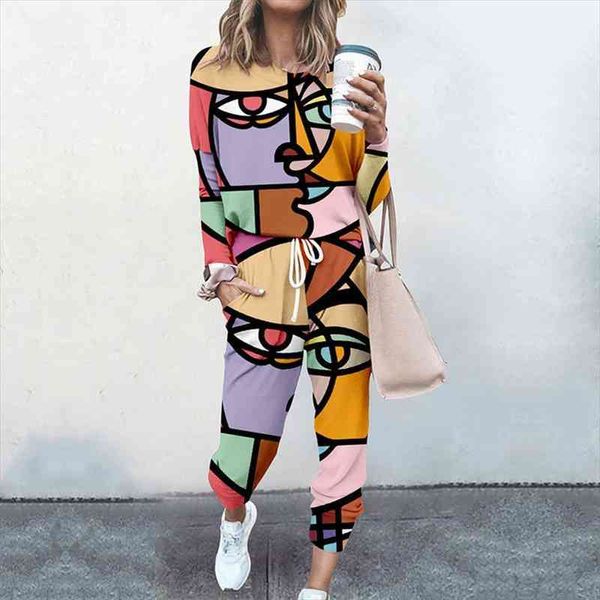 autumn women tracksuit long sleeve o neck print pullovers long pant two piece suit vintage casual streetwear sets, White
autumn women tracksuit long sleeve o neck print pullovers long pant two piece suit vintage casual streetwear sets, White