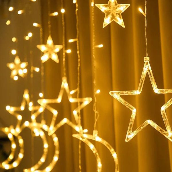 strings led fairy lights icicle star moon curtain garland 3.5m 220v outdoor lamp for bar bedroom wedding party garden window mall decor
strings led fairy lights icicle star moon curtain garland 3.5m 220v outdoor lamp for bar bedroom wedding party garden window mall decor