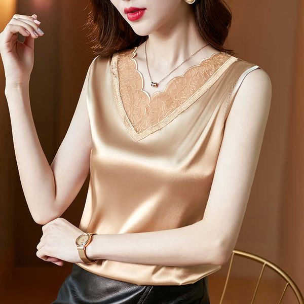summer korean fashion silk tank women satin office lady mesh lace solid black cami plus size xxxl/5xl for 210531, White
summer korean fashion silk tank women satin office lady mesh lace solid black cami plus size xxxl/5xl for 210531, White