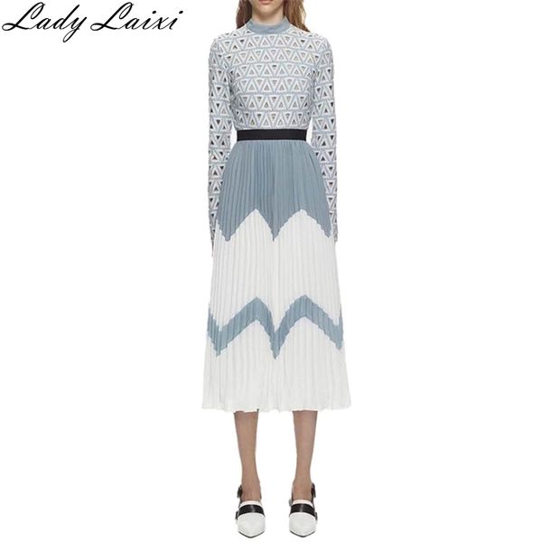 autumn arrival stand collar long sleeve color block woman pleated lace chiffon dress sky blue 210529, Black;gray
autumn arrival stand collar long sleeve color block woman pleated lace chiffon dress sky blue 210529, Black;gray