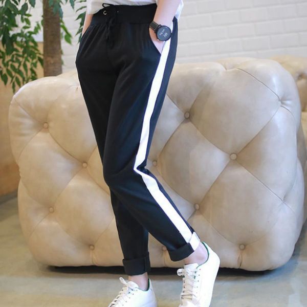 women's pants & capris 2021 sweat spring summer side stripe pocket casual female leisure thin sports trouser pantalones mujer, Black;white
women's pants & capris 2021 sweat spring summer side stripe pocket casual female leisure thin sports trouser pantalones mujer, Black;white