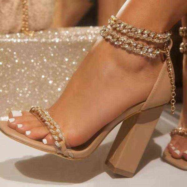 dress shoes high heels fashion casual sandals ankle strap chunky women sandals golden chain embellished, Black
dress shoes high heels fashion casual sandals ankle strap chunky women sandals golden chain embellished, Black