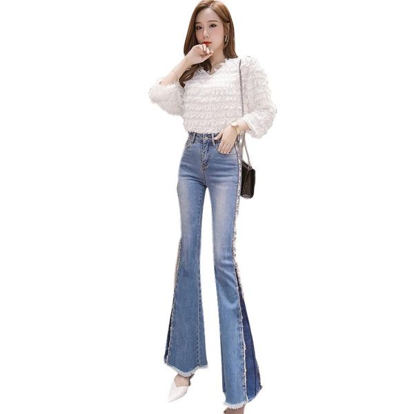 women's jeans lyfzous tassel side split sequins flare pants women autumn fashion beads long trousers female strench high waist, Blue
women's jeans lyfzous tassel side split sequins flare pants women autumn fashion beads long trousers female strench high waist, Blue