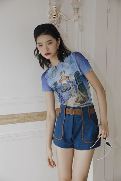 cheerart mesh crop t shirt graphic tees women summer blue printed tshirt short sleeve tight high fashion designer, White
cheerart mesh crop t shirt graphic tees women summer blue printed tshirt short sleeve tight high fashion designer, White
