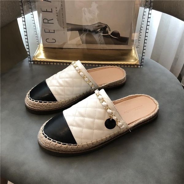 slippers 2021 summer designers women slides beach metal leather casual shoes flat brand outside woman round toe slip on mules, Black
slippers 2021 summer designers women slides beach metal leather casual shoes flat brand outside woman round toe slip on mules, Black