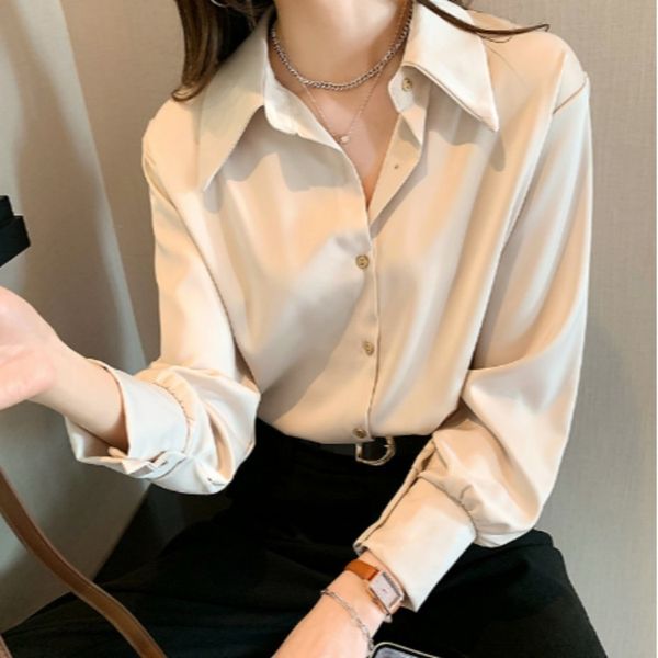 T-shirt T-shirt Shirt spring dress 2021 new Hong Kong style design top loose folding Satin women's fashion, White
T-shirt T-shirt Shirt spring dress 2021 new Hong Kong style design top loose folding Satin women's fashion, White