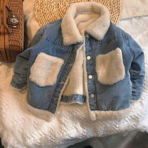 jackets faux lamb fur girls denim jacket 2021 children's fall/winter plus velvet padded baby winter clothing, Blue;gray
jackets faux lamb fur girls denim jacket 2021 children's fall/winter plus velvet padded baby winter clothing, Blue;gray