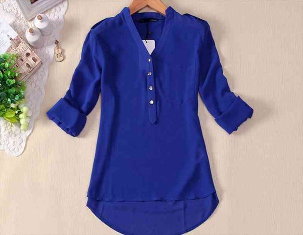 black,white,blue chiffon spring summer women shirts long-sleeve casual v neck pockets plus size
black,white,blue chiffon spring summer women shirts long-sleeve casual v neck pockets plus size