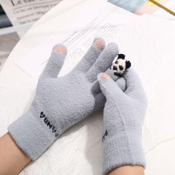 sports gloves warm thick love panda letter knitted female touch screen wool mittens driving, Black
sports gloves warm thick love panda letter knitted female touch screen wool mittens driving, Black