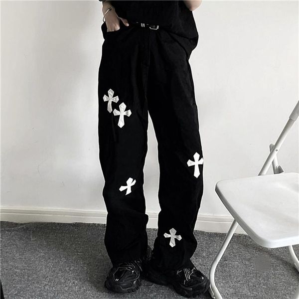 women's pants & capris women loose pants, snowflake print high waist slimming casual party street black trousers, Black;white
women's pants & capris women loose pants, snowflake print high waist slimming casual party street black trousers, Black;white
