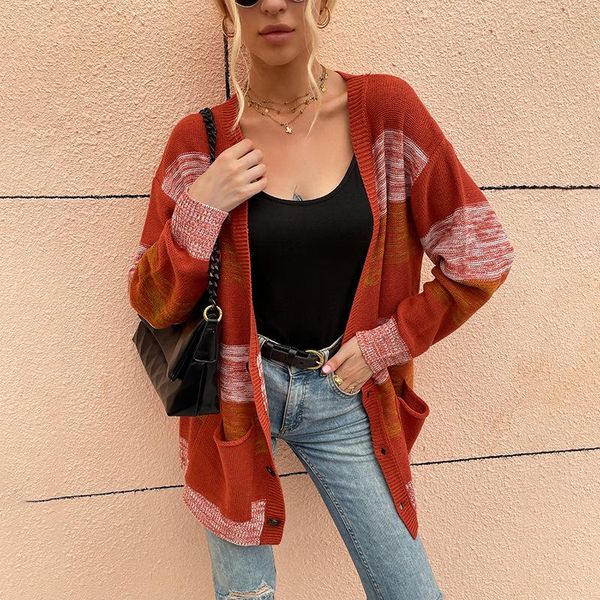 women's knits & tees qila 2021 autumn and winter striped knitted cardigan european american button sweater coat, White
women's knits & tees qila 2021 autumn and winter striped knitted cardigan european american button sweater coat, White