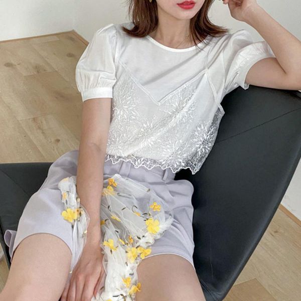 women's blouses & shirts korean two piece set blouse shirt chic 2021 summer short sleeve tee fashion casual lace office ladies streetwe, White
women's blouses & shirts korean two piece set blouse shirt chic 2021 summer short sleeve tee fashion casual lace office ladies streetwe, White
