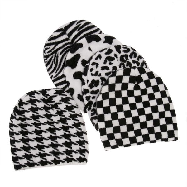 hat striped knitted with head cap autumn and hair b suit warm black white element cow wool, Blue;gray
hat striped knitted with head cap autumn and hair b suit warm black white element cow wool, Blue;gray