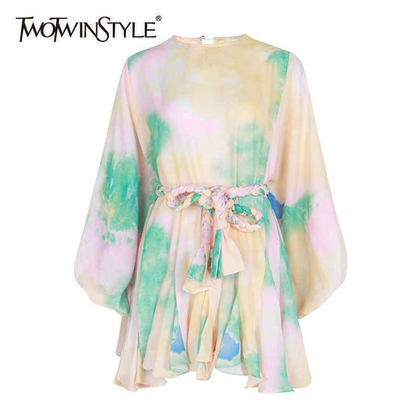 twotwinstyle hit color print dresses women long sleeve o neck high waist lace up female dress spring casual fashion 210706, Black;gray
twotwinstyle hit color print dresses women long sleeve o neck high waist lace up female dress spring casual fashion 210706, Black;gray