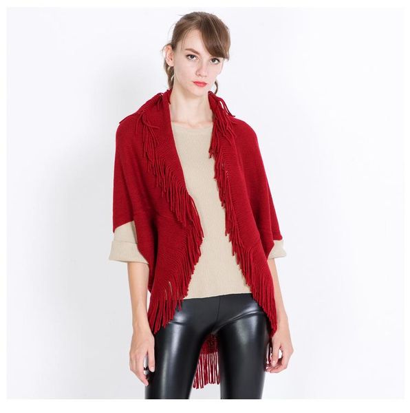 women's knits & tees autumn/spring red loose bat sleeve sweater coat knit stylish batwing tassel casual cardigans fashion cape, White
women's knits & tees autumn/spring red loose bat sleeve sweater coat knit stylish batwing tassel casual cardigans fashion cape, White
