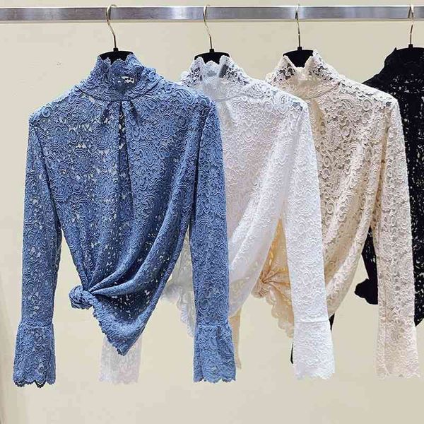 transparent korean slim women lace blouse female bottoming blouses long-sleeve plus size turtleneck shirt t-shirts 210603, White
transparent korean slim women lace blouse female bottoming blouses long-sleeve plus size turtleneck shirt t-shirts 210603, White