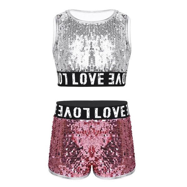 clothing sets kids girls ballet dance set child outfit hip-hop jazz performance costume dancing shiny sequins crop with shorts, White
clothing sets kids girls ballet dance set child outfit hip-hop jazz performance costume dancing shiny sequins crop with shorts, White