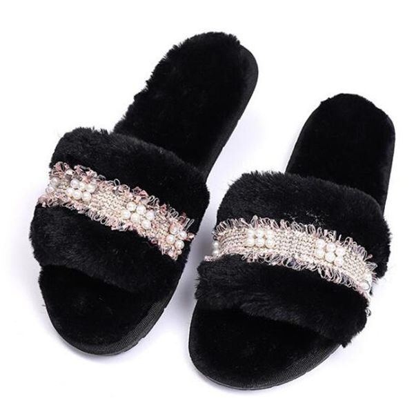slippers small pearl rural wind home shoes women plush 2021 female non-slip fur soft bottom comfort bathroom s589, Black
slippers small pearl rural wind home shoes women plush 2021 female non-slip fur soft bottom comfort bathroom s589, Black